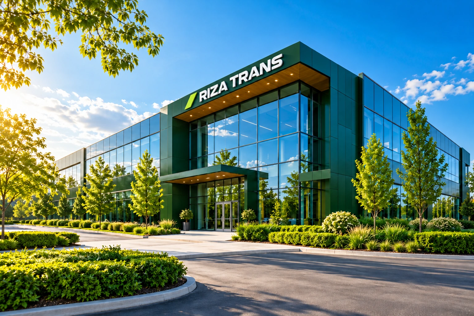 Международная логистика RIZA TRANS — фирменная визуализация RIZA TRANS