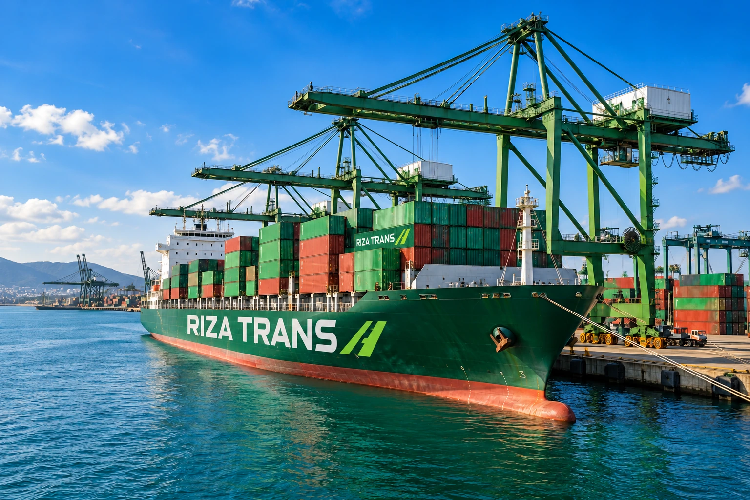 Морские перевозки — фирменная визуализация RIZA TRANS